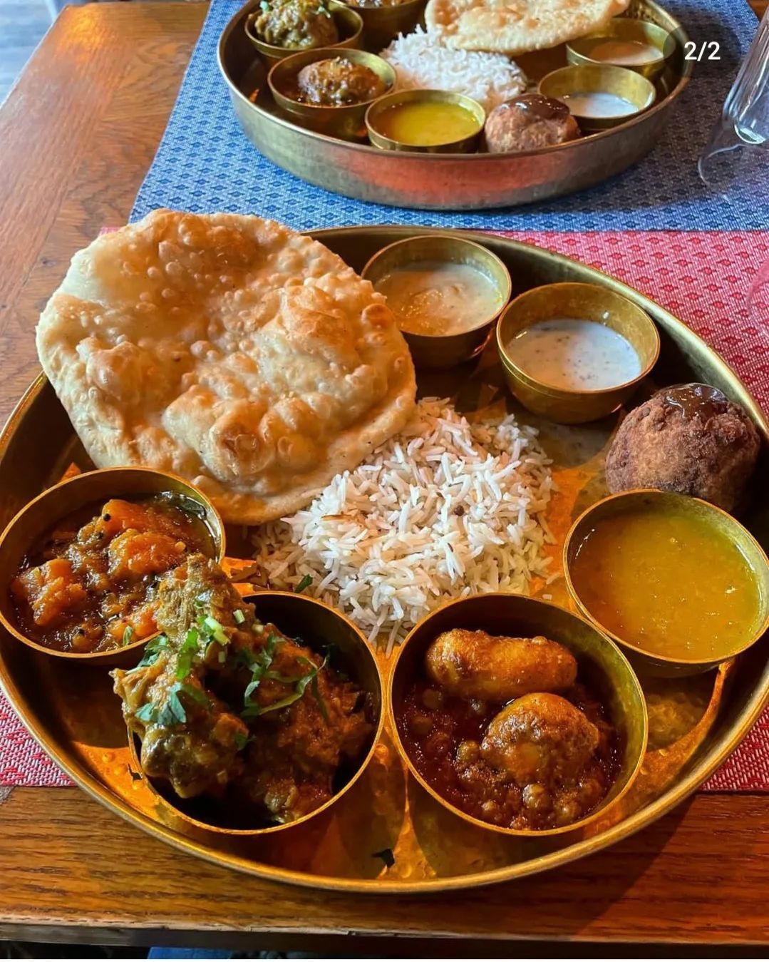 A savoury Indian thali served at Saturday lunch