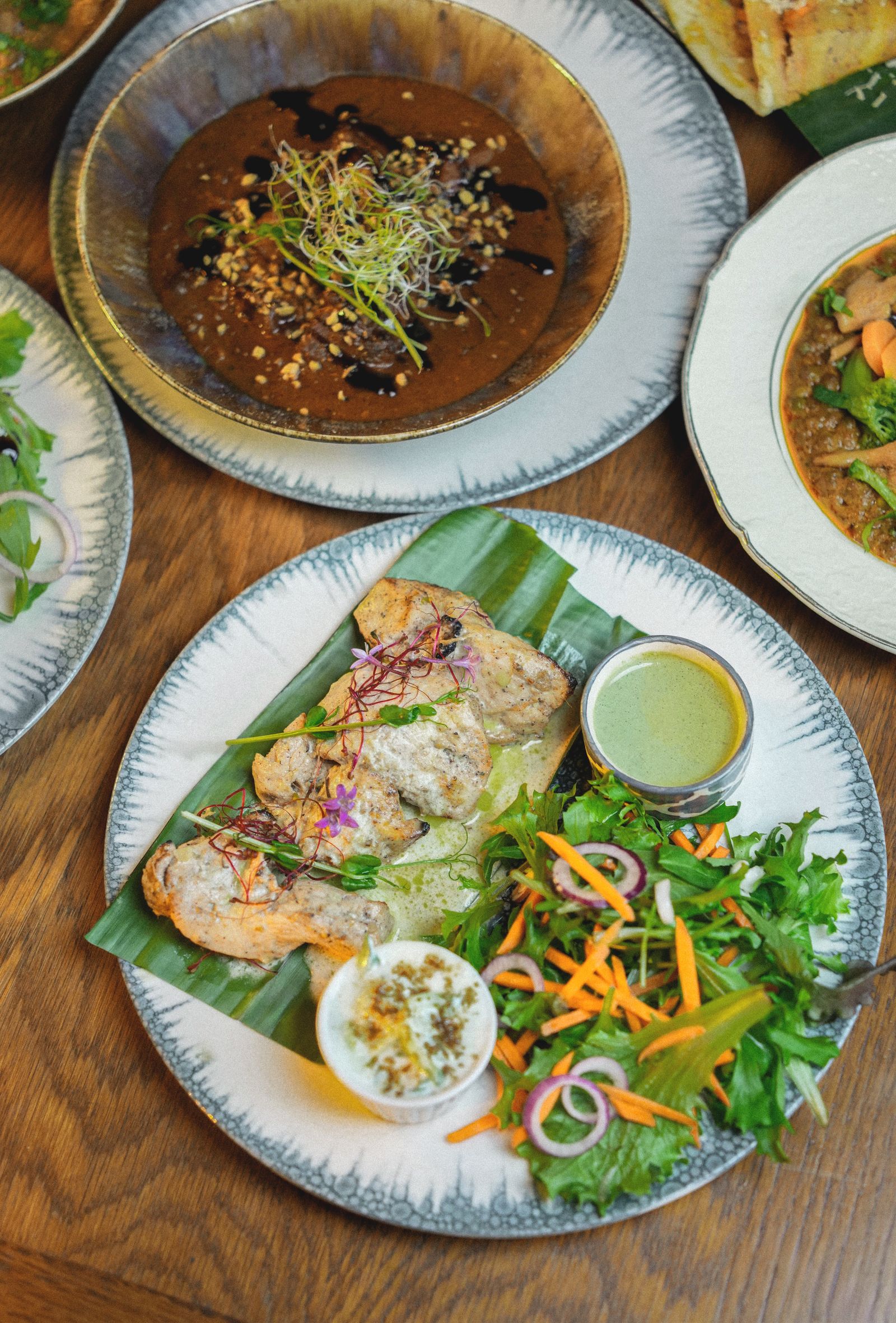 A spread of regional dishes laid out for a Saturday lunch